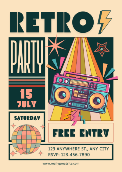 Plakat Retro Party