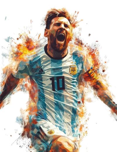 Plakat Lionel Messi Rysunkowy